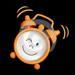 Alarm clock smiling