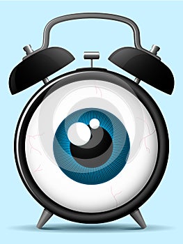 Alarm clock with staring eyeball