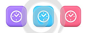 Alarm clock time countdown button deadline measurement 3d realistic icon