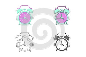 Alarm clock vector illustration, alarm icon