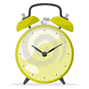 alarm clock on a white background, Fall back vector illustration, spring time change illustration with flowers and clock