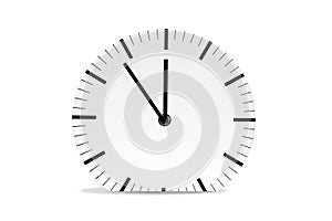 Alarm clock, white dial isolated on white background