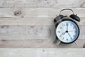 Alarm clock with wooden floor
