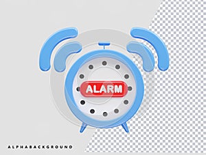 Alarm icon vector illustration element 3d rendering transparent eps