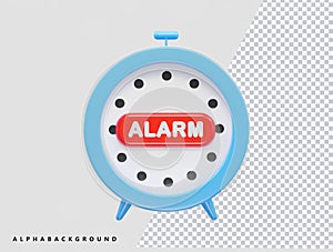 Alarm icon vector illustration element 3d rendering transparent eps