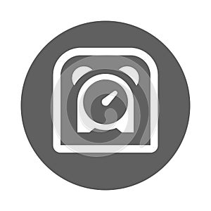 Alarm, reminder, time alert icon. Gray vector sketch.