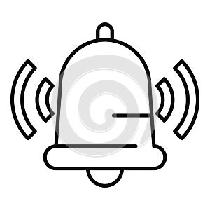 Alarm ringer bell icon outline vector. Secured coverage photo