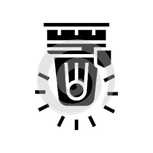 alarm signalization glyph icon vector isolated illustration photo
