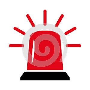 Alarm siren icon. Flashlight, warning alarm light and siren light