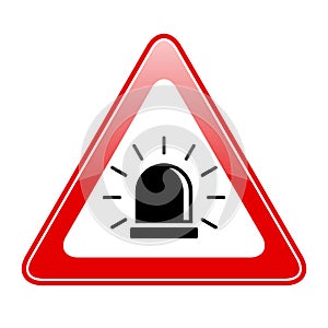 Alarm siren warning sign