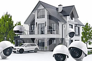 Alarm systems oversee modern protection setups in security environments, employing cameras and panels to authenticate house securi photo