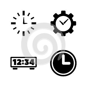 Alarm Time, Clock, Watch. Simple Related Vector Icons