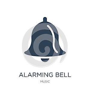 alarming bell icon in trendy design style. alarming bell icon isolated on white background. alarming bell vector icon simple and photo