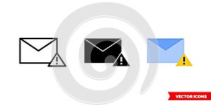 Alarms icon of 3 types. Isolated vector sign symbol.
