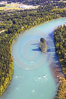 Alaska Aerial View of Kenai River In Soldotna photo