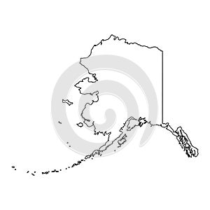 Alaska AK State Border USA Map Outline