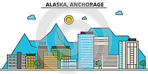 Alaska, Anchorage.City skyline