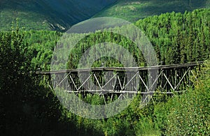 Alaska- Ancient Wooden Railroad Bridge- Wrangell