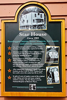 Alaska - Creek Street Star House Historic Marker Sign