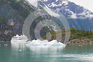 Alaska Cruise Ship with Iceberg