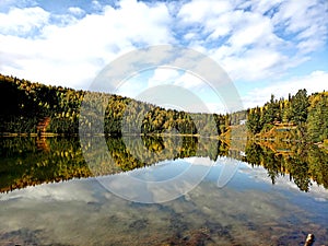 Alaska, fall, sky, morning, reflection