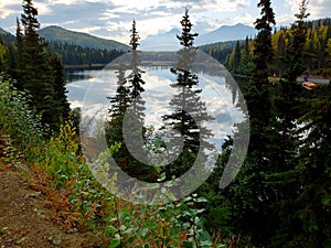 Alaska, fall, sky, morning, reflection