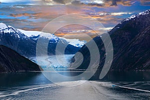 Alaska Glacier Under Vivid Sunrise