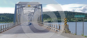 Alaska Highway steel bridge Teslin Yukon Canada