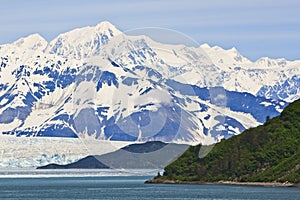 Alaska Hubbard Glacier and Mountain Vista photo