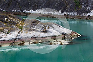 Alaska Inside Passage Snow and Frost on Rock