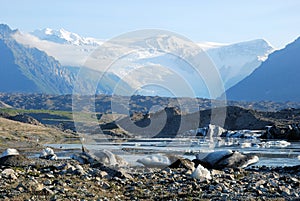 Alaska - Kennicott Glacier with glacial lake - Wrangell St. Elias National Park