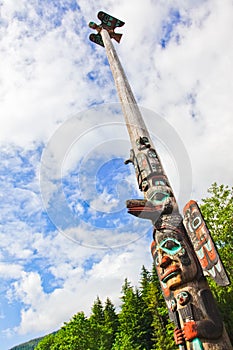 Alaska Ketchikan 55 Foot Tall Tlingit Totem Pole photo