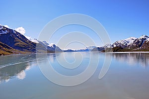 Alaska landscape blue sky reflections in water