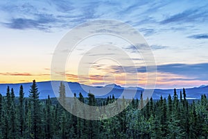 Alaska mountain range sunrise, Pacific north west, Denali National Park, Mountain landscape