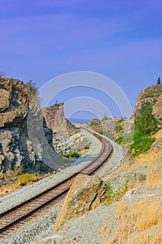 Alaska Railroad at Beluga Point in the Chugach Mountain Range, Seward Highway Scenery