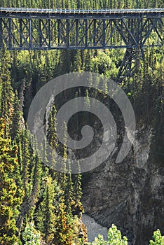Alaska- Railroad Bridge Over a Gorge Near Wrangell