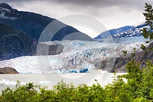 Alaska`s Mendenhall Glacier in Juneau