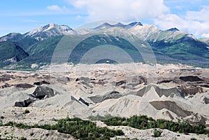 Alaska - sand-covered glacier - Wrangell St. Elias National Park