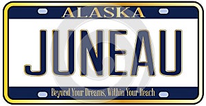 Alaska State License Plate Mockup With The Capital City Juneau