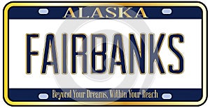 Alaska State License Plate Mockup With The City Fairbanks