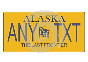 Alaska State license plate vector