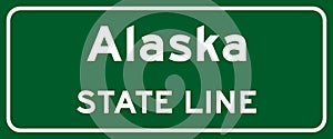 Alaska state line road sign