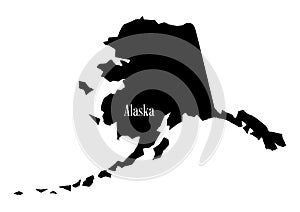 Alaska State Silhouette Map