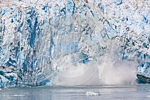 Alaska Sun Lit Calving Glacier Ice