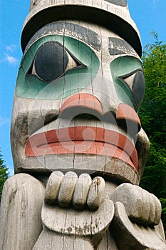 Alaska totem pole face photo