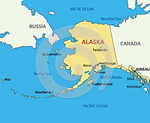 Alaska - vector map of country