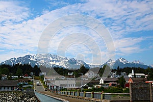 Alaska, view of small town Haines, United States