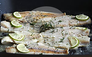 Alaskan cod in butter with rosemary