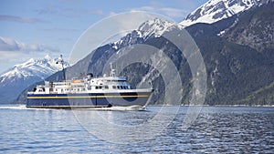 Alaskan ferry in summer