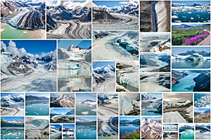 Alaskan glaciers collage